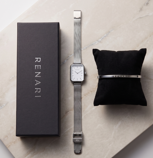 Reloj femenino rectangular Siena minimalista color plata