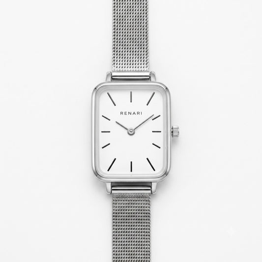 Reloj femenino rectangular Siena minimalista color plata