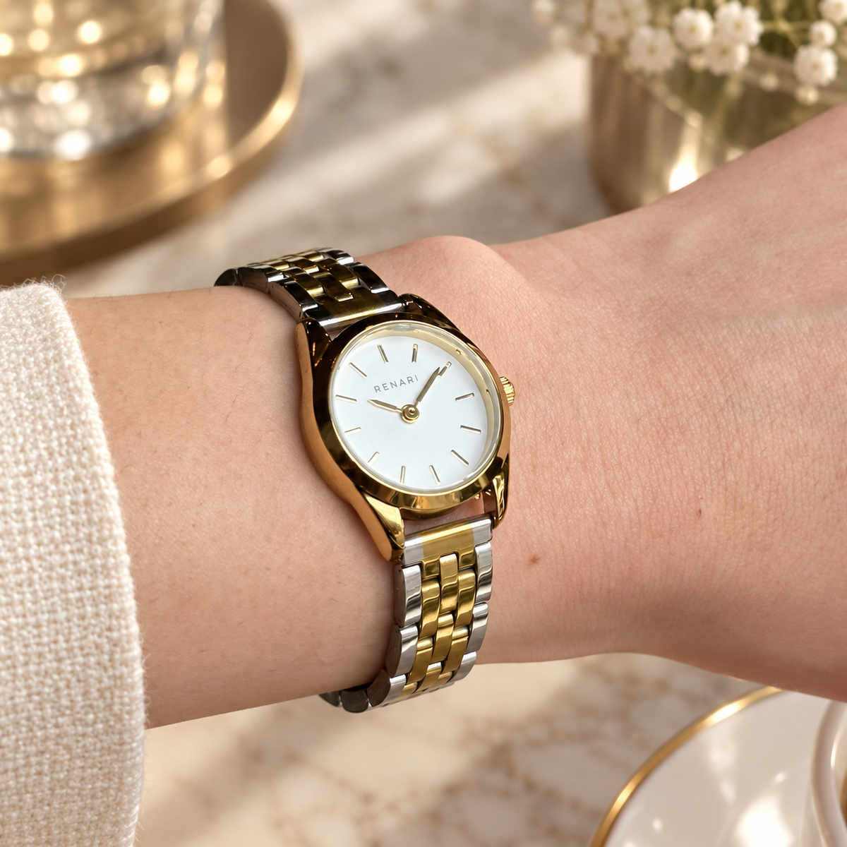 Reloj femenino redondo mini Niza bicolor