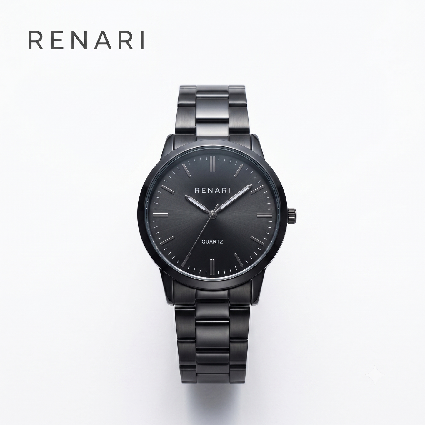 Reloj masculino de malla metálica negra Montpellier - 40mm