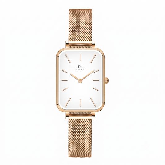 Reloj femenino cuadrado minimalista Siena Rosé Golden