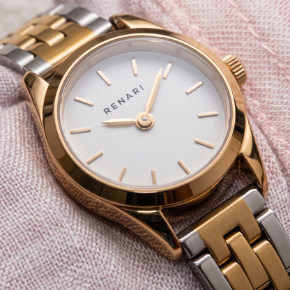 Reloj femenino redondo mini Niza bicolor