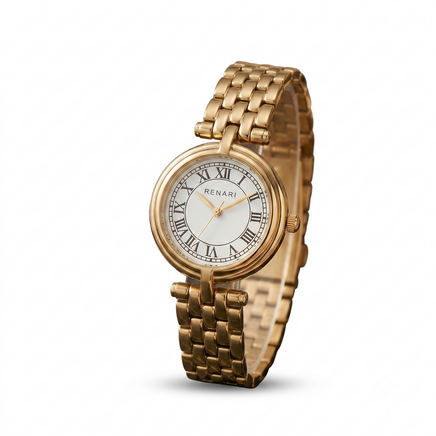 Reloj femenino redondo mini dorado Burdeos
