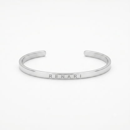 Pulsera minimalista ajustable plata de acero PI
