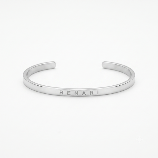 Pulsera minimalista ajustable plata de acero PI