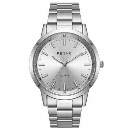 Reloj masculino de malla plata Montpellier