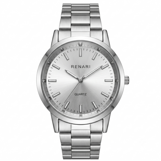 Reloj masculino de malla plata Montpellier