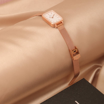 Reloj femenino cuadrado minimalista Siena Rosé Golden