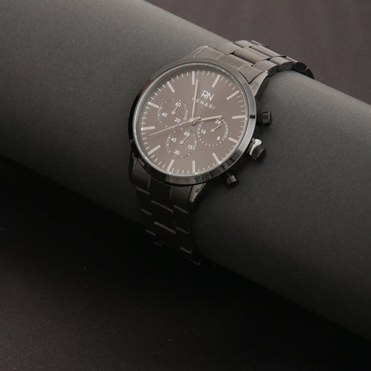 Reloj de malla metálica negro  Zermatt Black Golden