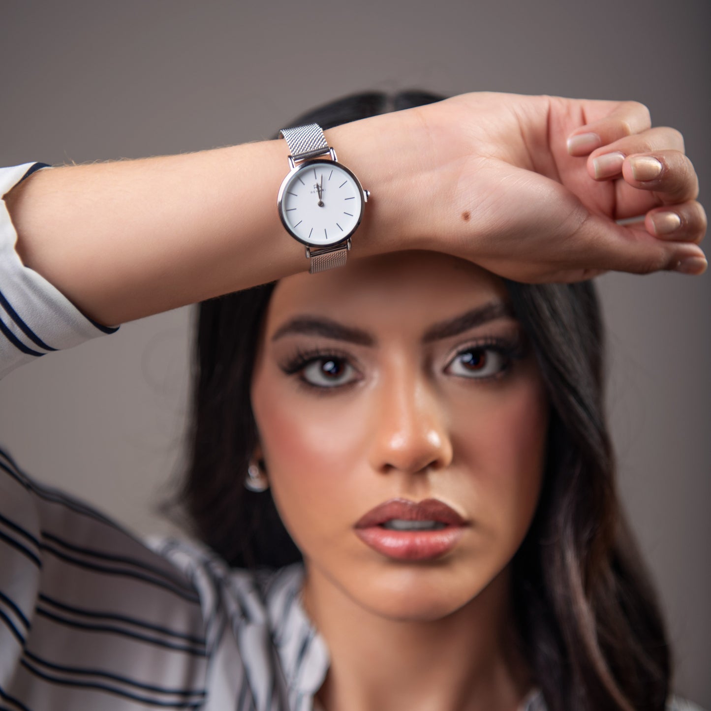 Duomo Silver Minimalist Round Women's Watch