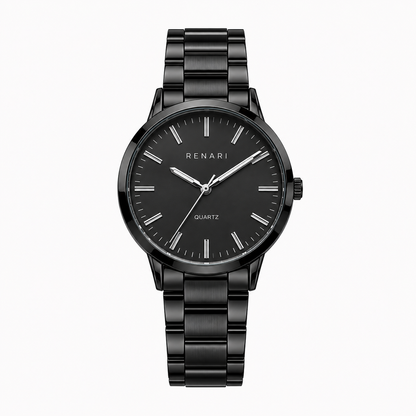 Reloj masculino de malla metálica negra Montpellier - 40mm